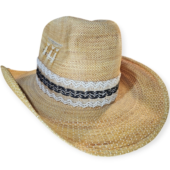 🤠✨ Vintage 70’s Stetson Cowboy Hat – Western Straw | Size 7 1/4 - Picture 3 of 11